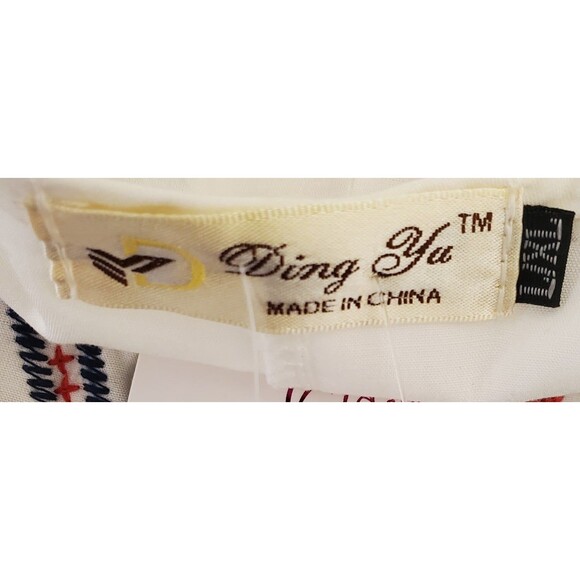 Boho Embroidered Tunic Top Bat Wing Smocked Peasant Top Fringe White Sz L NEW - Picture 10 of 11